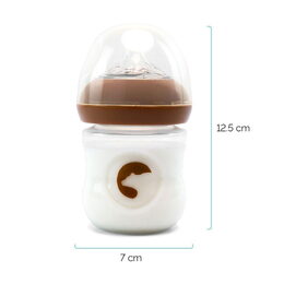 Kojenecká lahvička Kidnort Blabaer 125ml hnědá 0-3m