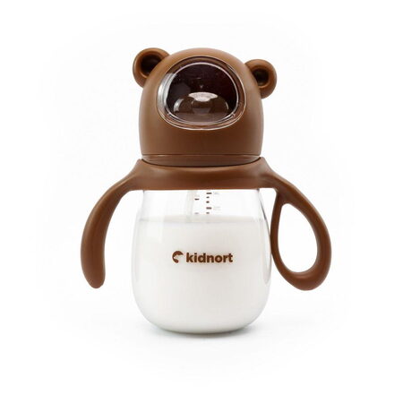 Kojenecká lahev Kidnort Jordbaer 240ml 6m+ hnědá