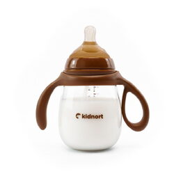 Kojenecká lahev Kidnort Jordbaer 240ml 6m+ hnědá