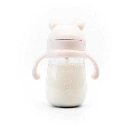 Hrneček s brčkem Kidnort Bringebaer 240ml béžový
