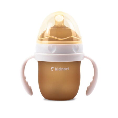 Kojenecká lahev pro kojené děti Kidnort Eple 150ml 0-3m béžová