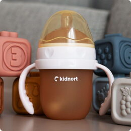 Kojenecká lahev pro kojené děti Kidnort Eple 150ml 0-3m béžová