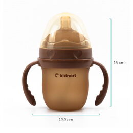 Kojenecká lahev pro kojené děti Kidnort Eple 150ml 0-3m hnědá