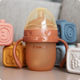 Kojenecká lahev pro kojené děti Kidnort Eple 150ml 0-3m hnědá