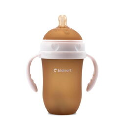 Kojenecká lahev pro kojené děti Kidnort Eple 250ml 6m+ béžová
