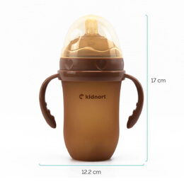 Kojenecká lahev pro kojené děti Kidnort Eple 250ml 6m+ béžová