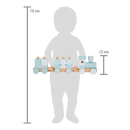 small foot Nasazování Dřevěný vláček modrý
