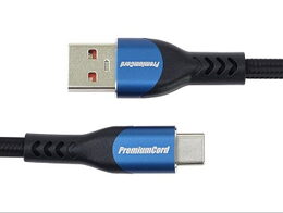 Kabel USB-C - USB 2.0 , 5A, bavlněný oplet 1 m