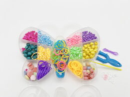 Sada gumiček a korálků 338ks na výrobu náramků Loom Band - m