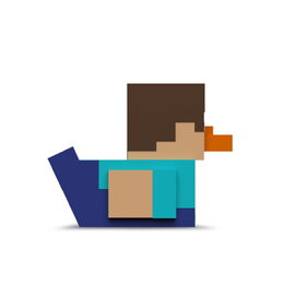 Tubbz kachnička malá Minecraft Steve