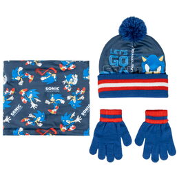 Sada čepice + rukavice + nákrčník Sonic