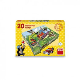 Dino Dřevěné obrázkové kostky Krtek a doprava 20 kostky