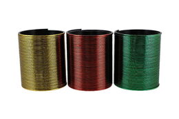 Spirála/pružina kovový efekt plast průměr 8,5cm 3 barvy 6ks v boxu
