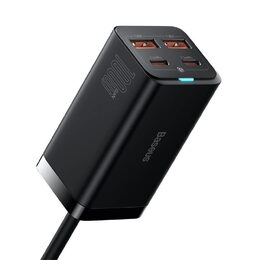 Rychlonabíječka do sítě Baseus GaN3, 2x USB-A, 2x USB-C 100W černá