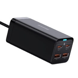 Rychlonabíječka do sítě Baseus GaN3, 2x USB-A, 2x USB-C 100W černá