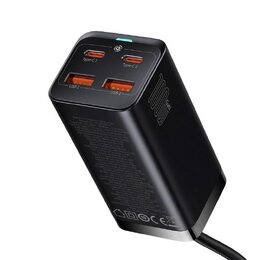 Rychlonabíječka do sítě Baseus GaN3, 2x USB-A, 2x USB-C 100W černá