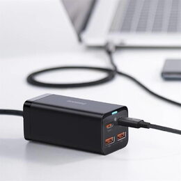 Rychlonabíječka do sítě Baseus GaN3, 2x USB-A, 2x USB-C 100W černá