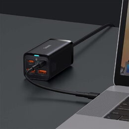 Rychlonabíječka do sítě Baseus GaN3, 2x USB-A, 2x USB-C 100W černá