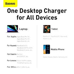 Rychlonabíječka do sítě Baseus GaN3, 2x USB-A, 2x USB-C 100W černá