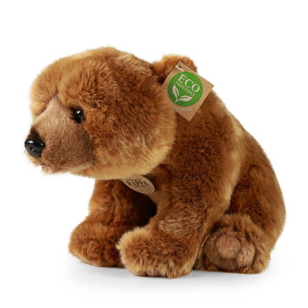 Rappa Plyšový medvěd grizzly sedící 30 cm ECO-FRIENDLY