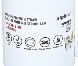 ALPINA Termohrnek dvoustěnný z nerezové oceli 1,2 l bílá ED-227090bila