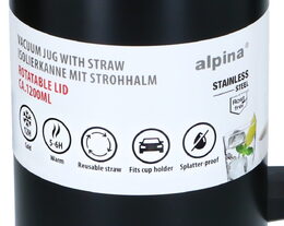 ALPINA Termohrnek dvoustěnný z nerezové oceli 1,2 l černá ED-227090cern