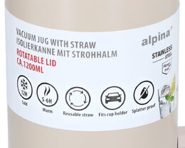 ALPINA Termohrnek dvoustěnný z nerezové oceli 1,2 l béžová ED-227090bezo