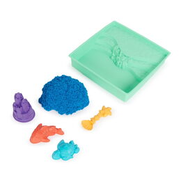Kinetic sand krabice tekutého písku s podložkou modrá