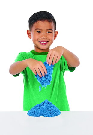 Kinetic sand krabice tekutého písku s podložkou modrá