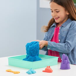 Kinetic sand krabice tekutého písku s podložkou modrá
