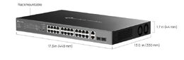 Switch TP-Link ES228GMP 2x GLan, 24x GLan s PoE+, 2x SPF, 384W, 19", Omáda SDN