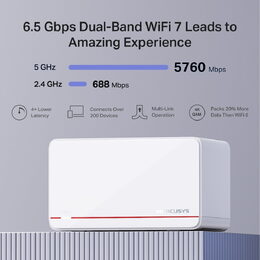 WiFi router TP-Link Mercusys Halo H37BE(2-pack) WiFi 7, BE6500, 2x 2.5GLAN, 1x GLAN, 2,4/5 GHz
