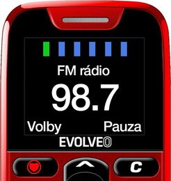 EVOLVEO EasyPhone, mobilní telefon pro seniory s nabíjecím stojánkem, červená