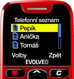 EVOLVEO EasyPhone, mobilní telefon pro seniory s nabíjecím stojánkem, červená