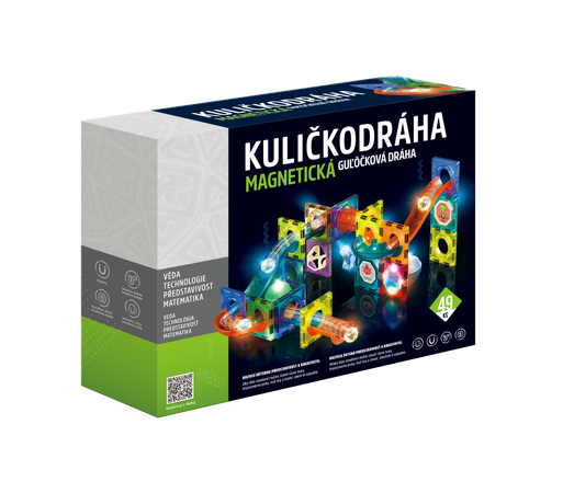 Kuličkodráha magnetická se světlem 49ks