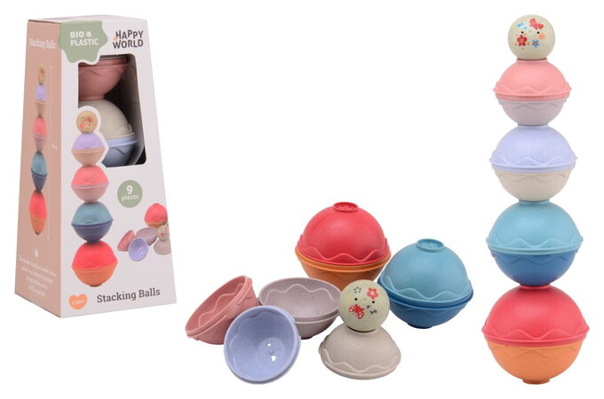 Stohovací kouličky Happy World bio plastic