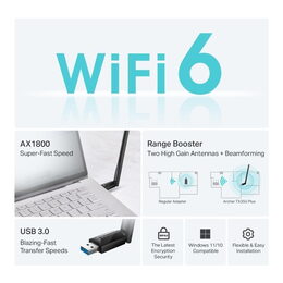 USB klient TP-Link Archer TX35U PLUS AX 1800 adaptér, 2,4/5GHz, USB 3.0