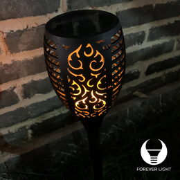Solární zahradní lampa Pochodeň, 1500 mAh, IP65 černá