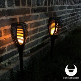 Solární zahradní lampa Pochodeň, 1500 mAh, IP65 černá