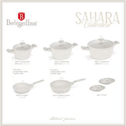 BERLINGERHAUS Sada nádobí s titanovým povrchem 10 ks Sahara Marble Collection BH-8400