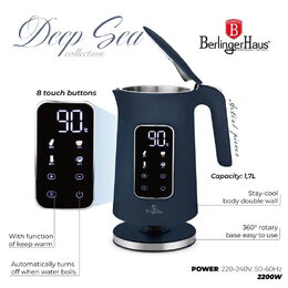 BERLINGERHAUS Rychlovarná konvice s regulací teploty 1,7 litru Deep Sea Collection BH-9767