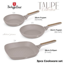 BERLINGERHAUS Sada pánví s titanovým povrchem 3 ks Taupe Nordic Collection BH-8342