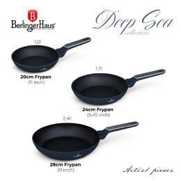BERLINGERHAUS Sada pánví s titanovým povrchem 3 ks Deep Sea Collection BH-8379