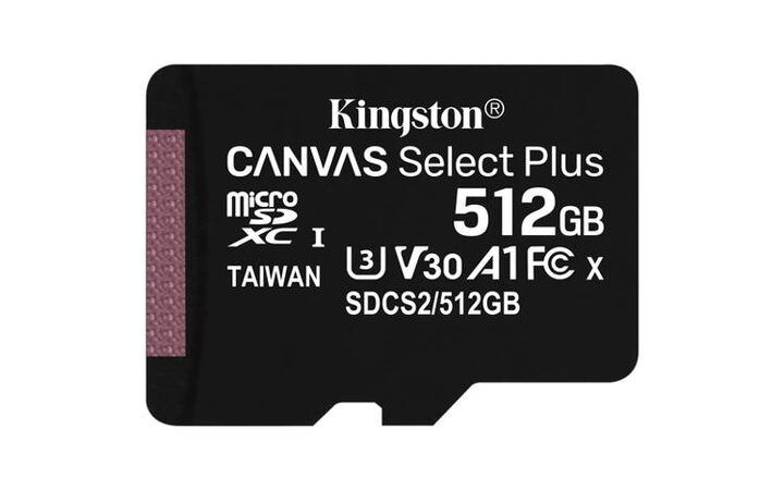 KINGSTON 1TB microSDXC CANVAS Plus Memory Card 150MB/s Read, UHS-I Speed Class, U3, V30, A1 - bez adaptéru