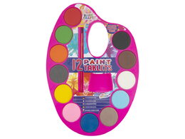 Paleta s vodovkami a štětcem