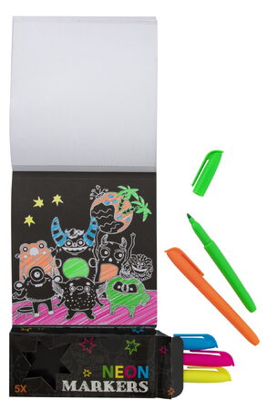 Omalovánky Neon s 5 fixami