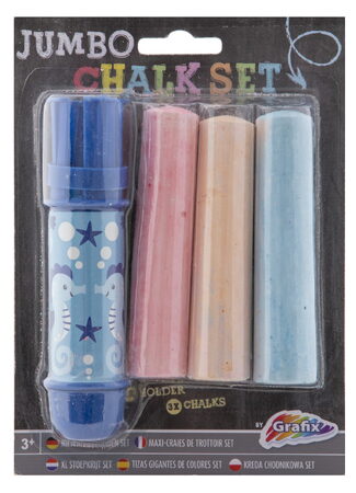 Chodníkové křídy Jumbo + držík 3 ks