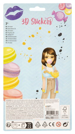 Samolepky 3D s třpytkami Besties 12 ks