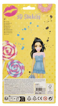 Samolepky 3D s třpytkami Besties 12 ks