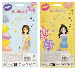 Samolepky 3D s třpytkami Besties 12 ks